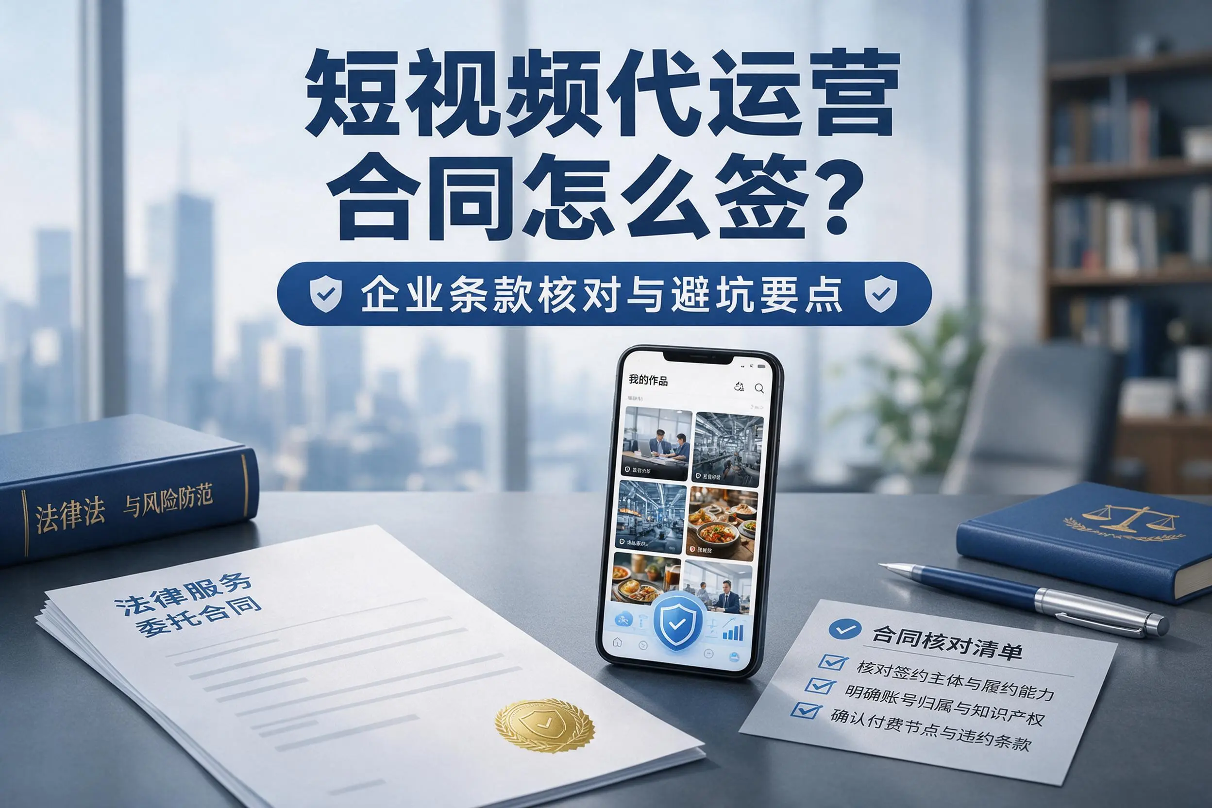 短视频代运营合同怎么签？惠州企业条款核对与避坑要点
