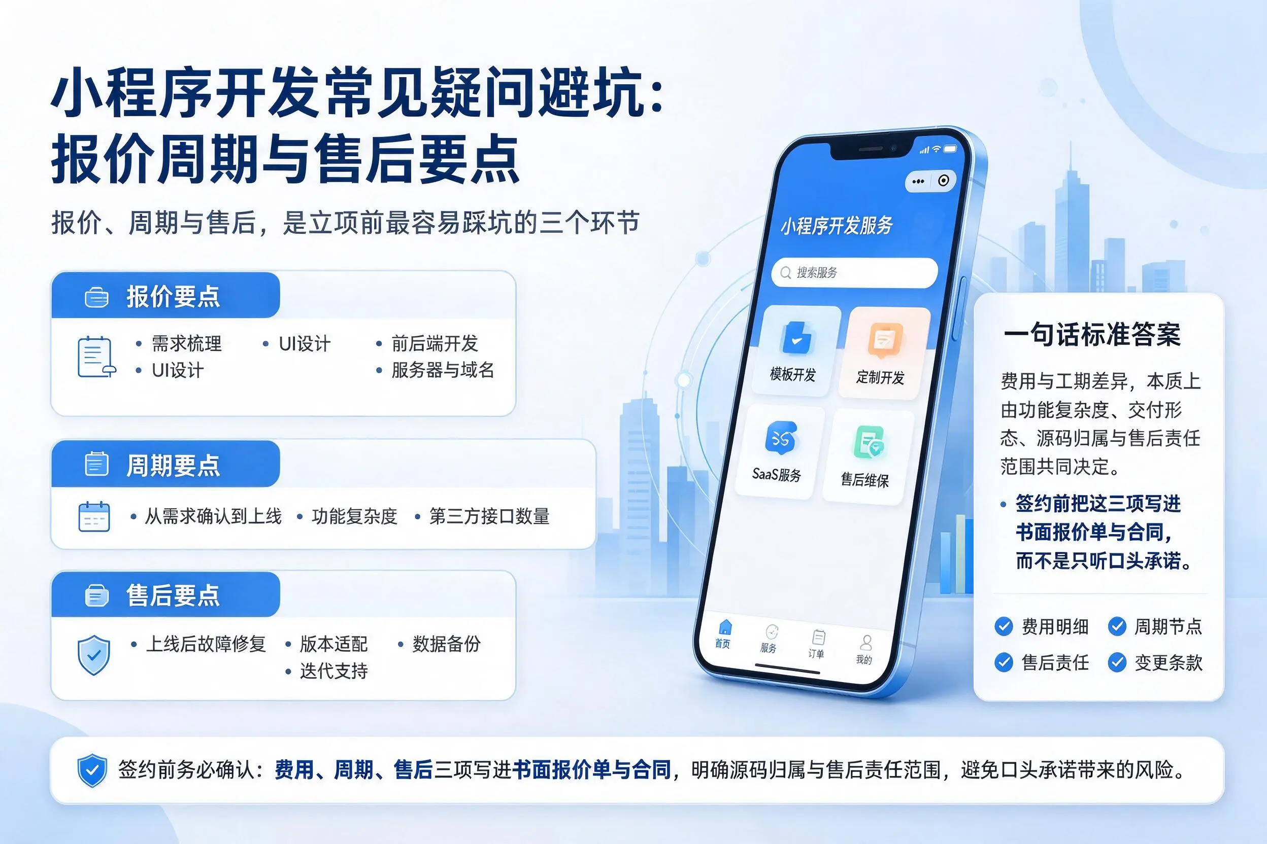 惠州小程序开发常见疑问避坑:报价周期与售后要点