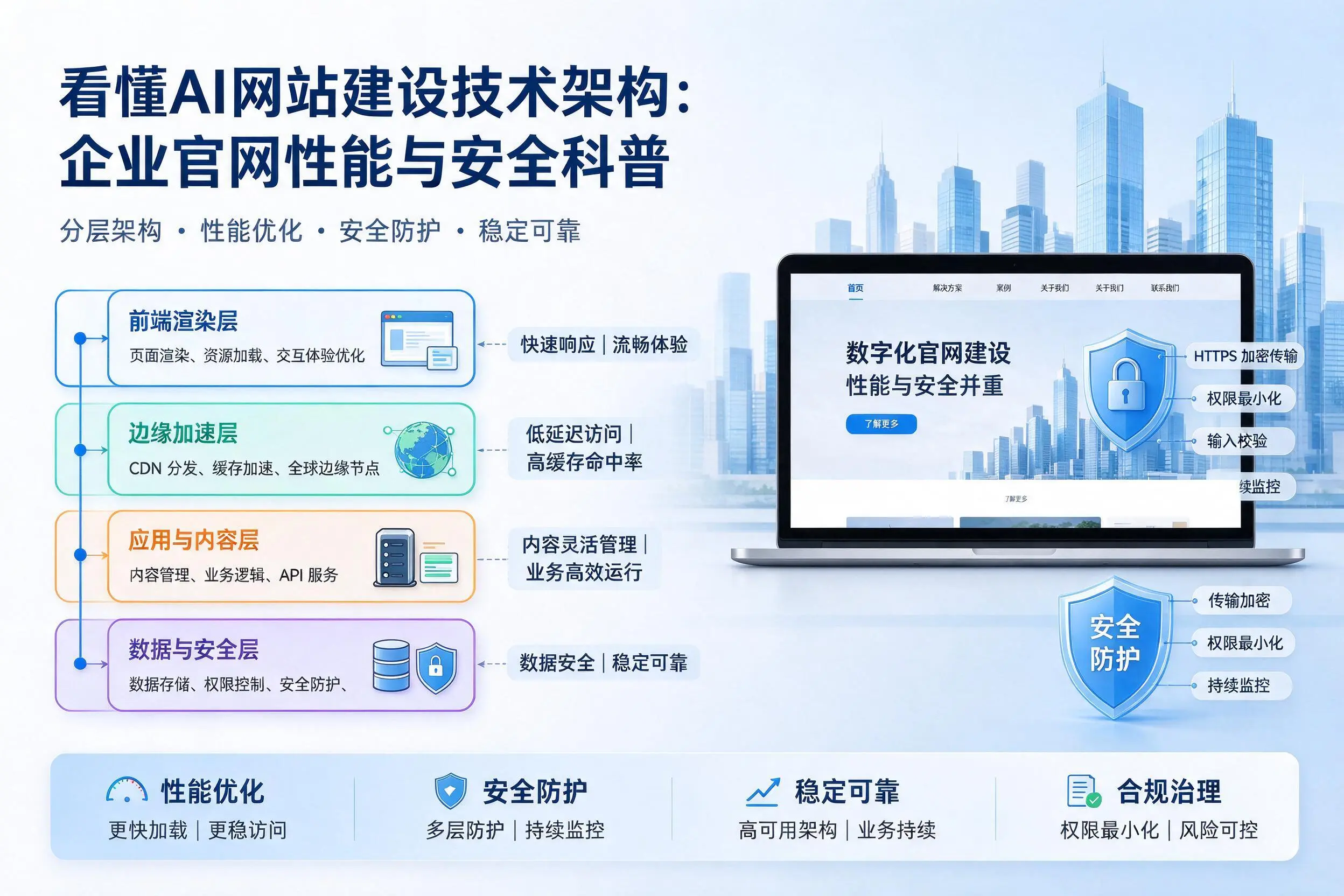 看懂AI网站建设技术架构:惠州企业官网性能与安全科普