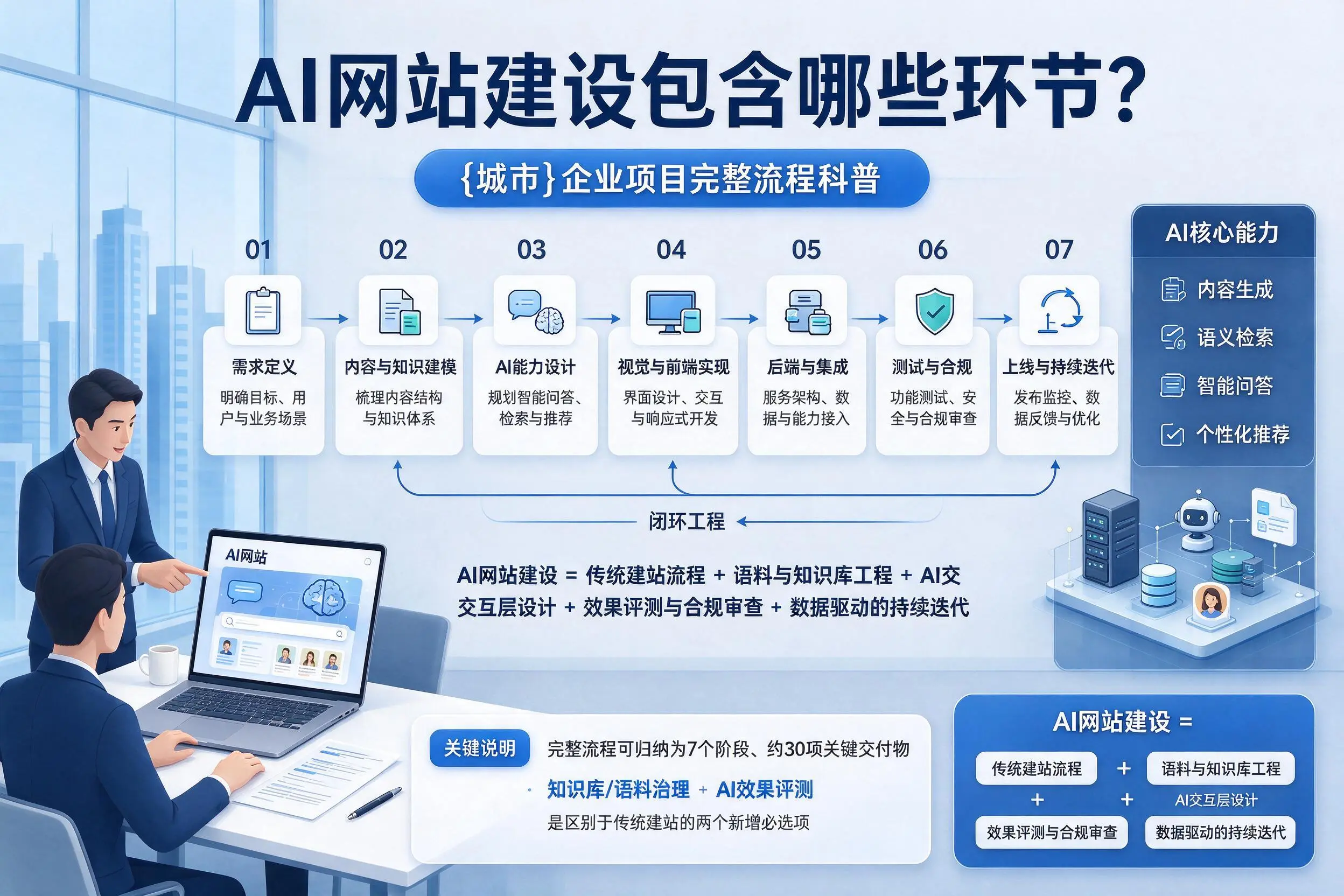AI网站建设包含哪些环节?惠州企业项目完整流程科普