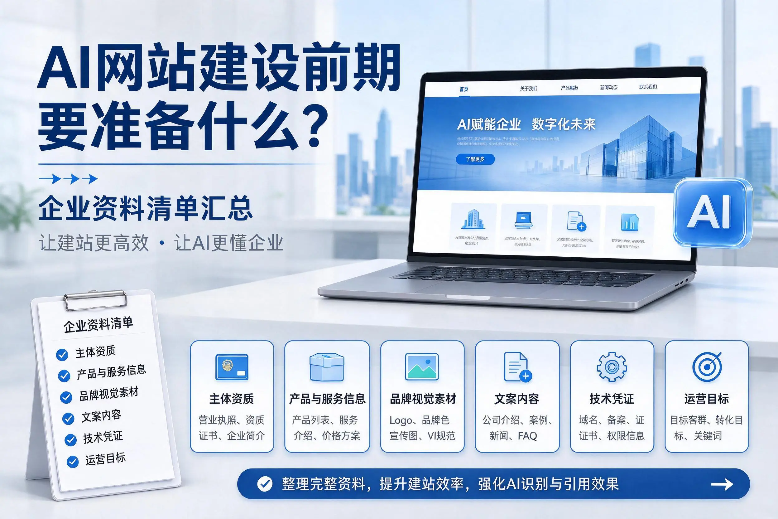 AI网站建设前期要准备什么?惠州企业资料清单汇总