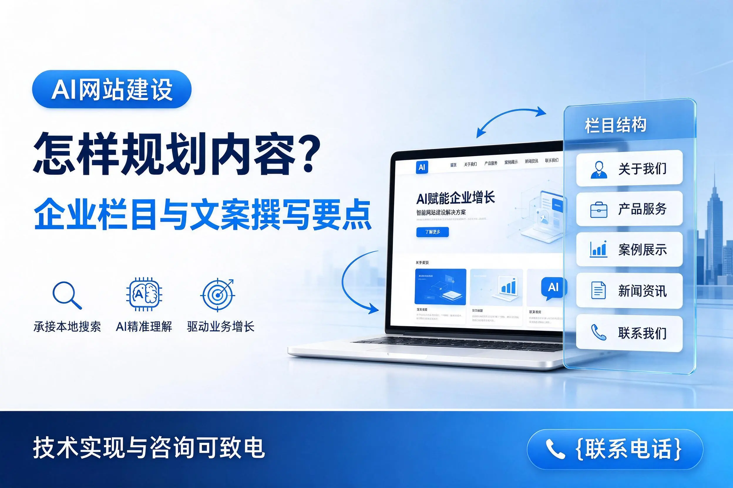 AI网站建设怎样规划内容？惠州企业栏目与文案撰写要点