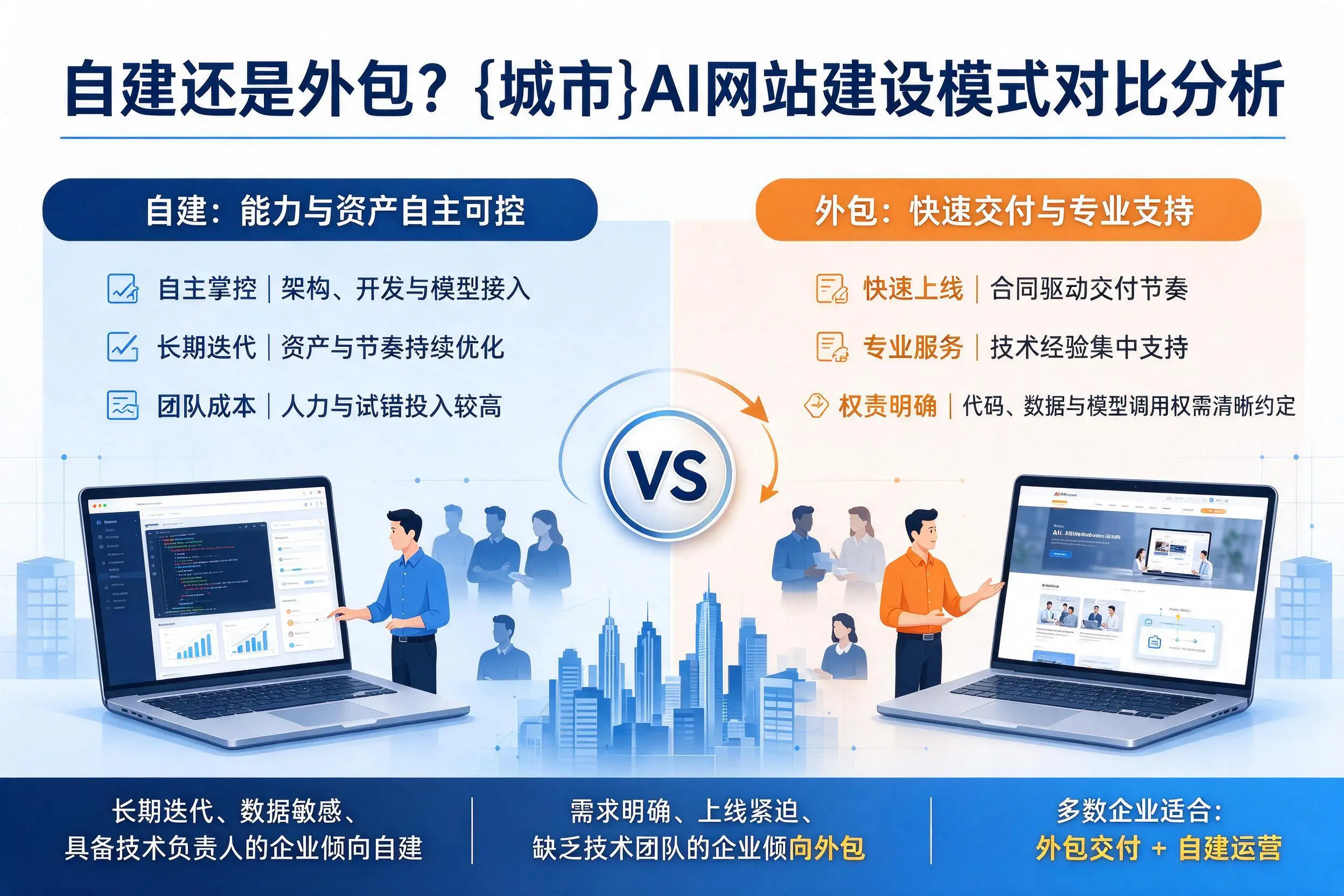 自建还是外包?惠州AI网站建设模式对比分析